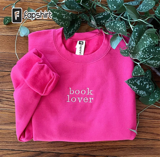 Book Lover Embroidered Crewneck Sweatshirt