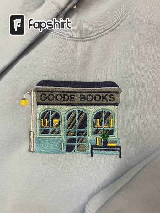 Goode Books Book Lovers Embroidered Crewneck Sweatshirt, Book Store, Book Lovers, Book Series, book gift, trendy