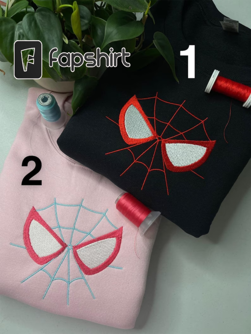 Gwenstacy and Peterparker Embroidered Sweatshirt, Spiderman Couple Embroidered Crewneck, Marvel MCU Embroidery Hoodie , Anniversary Gift