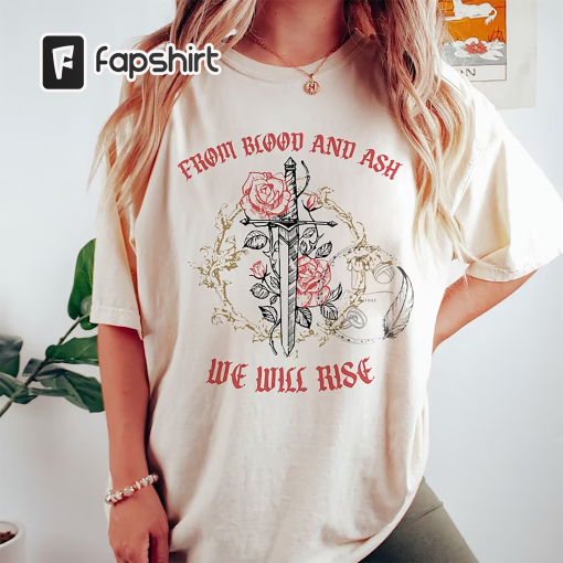 Book Shirt, From Blood And Ash We Will Rise, Book Gift, Book Lover Gift, Bookish Gifts, Bookworm Gift, Book Nerd Gift, Book Club Gift