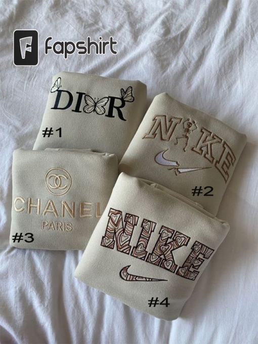 Custom Intials Embroidery Crewneck with Vintage, Vintage Logo Embroidered Crewneck, Matching Couple Sweatshirt, Gift for Her, Gift for Him