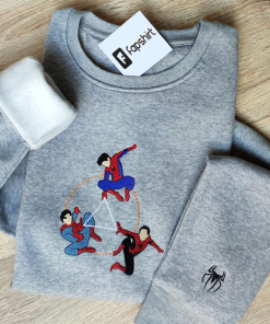 Spiderman Embroidery Design Embroidered Sweatshirt Sweatshirt Couple…