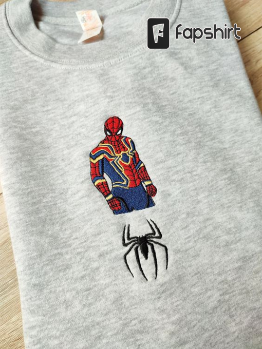 Embroidered Nke Sweatshirt Matching Spider Comic, Spider-man Crewneck Hoodie, Marvel Mcu Fan Sweatshirt Hoodie Gift