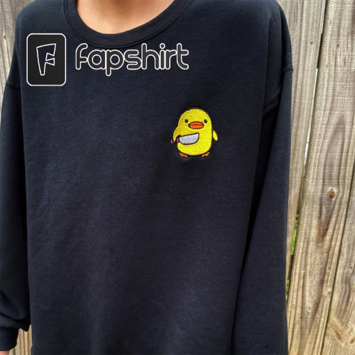 Duck with Knife Embroidered Sweatshirt