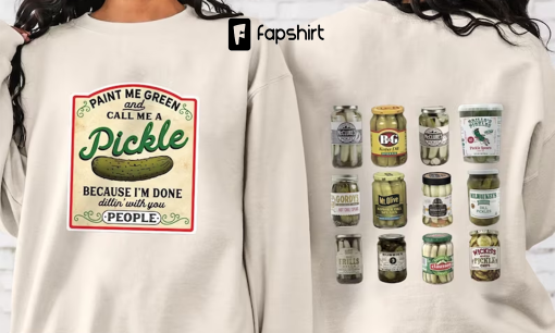 Vintage Canned Pickles Sweatshirt, Canning Season Sweatshirt, Pickle Lovers Sweater, Homemade Pickles Sweater,Pickle Jar Crewneck Sweatshirt