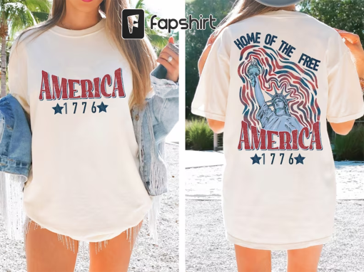 Fourth of July Comfort Colors Shirt, America Shirt, 4th of July Shirt, Retro Fourth of July Shirt, Patriotic Shirt, Home of the Free Shirt