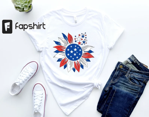 Patriotic Sunflower SVG PNG PDF, Usa Sunflower Svg, 4th of July Svg, God Bless America Svg, Patriotic Sunflower Shirt shirt