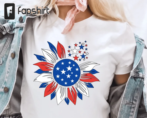 Patriotic Sunflower SVG PNG PDF, Usa Sunflower Svg, 4th of July Svg, God Bless America Svg, Patriotic Sunflower Shirt shirt