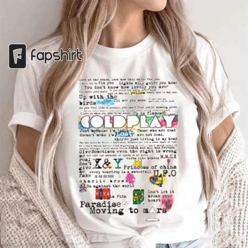 Coldplay World Tour 2023 Shirt,Coldplay Tour Shirt,Gift for Fan,Coldplay Gift Shirt,Coldplay Music Shirt,Vintage Music Band T-Shirt