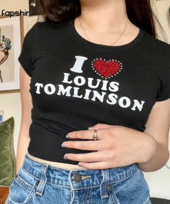 I Love Louis Rhinestone Glitter Heart Baby…