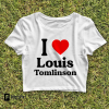 I Love Louis Rhinestone Glitter Heart Baby Tee Crop top Concert Tee Aesthetic Retro Shirt