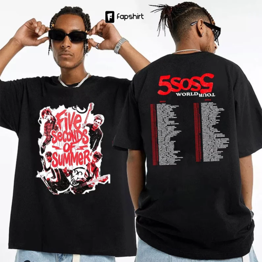 5 Seconds Of Summer Fan Shirt, 5SOS Fan Shirt, 5SOS World Tour 2023 Shirt, 5 Seconds Of Summer World Tour 2023 2024 Shirt