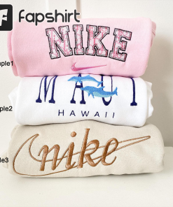 Nke Matching Couple Embroidered Sweatshirt Custom Initials…