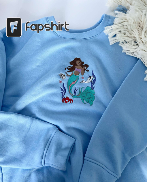 Halle Bailey embroidered sweatshirt, Halle Bailey Shirt, Halle Bailey Tee, Ariel Shirt, The Little Mermaid embroidered sweatshirt