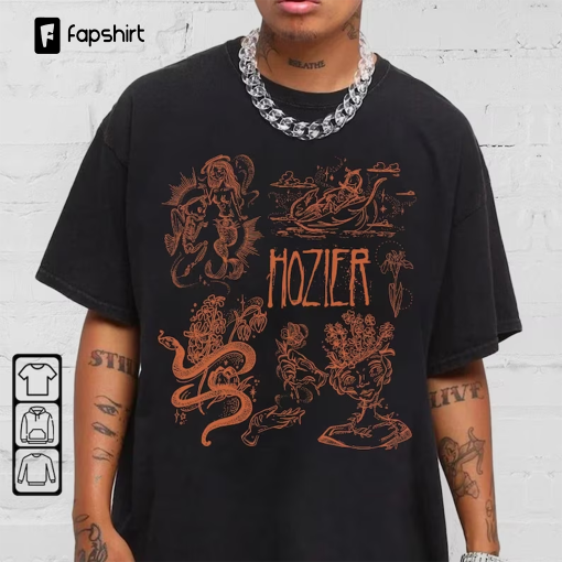 Hozier Doodle Art Shirt, Vintage Hozier Lyrics Art Tattoo Album Graphic Design Tour Gift For Fan Sweatshirt