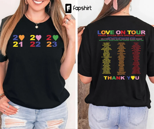 Love On Tour 2 Sided Shirt, Harry Styles Tour Shirt, World Tour 2023 Clothing, Harry Styles Concert Tee