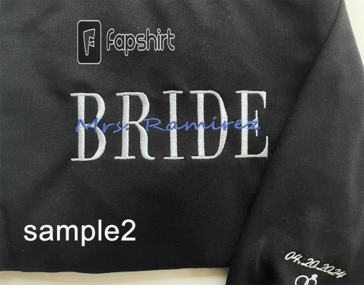 Personalized Embroidered Bride Groom Sweatshirt | Custom last name Sweatshirt | Bridal Sweatshirt | Engagement Gift | Couple hoodies