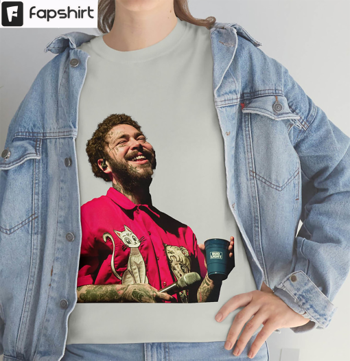 Pink Post Malone Concert Shirt, Trendy Short Sleeve Unisex Hoodie