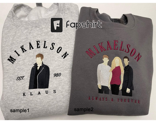 embroidered Mikaelson Fan Club The Vampire Diaries Shirt | Mikaelson Brothers, vampire diaries merch Tvd shirt tvd gifts klaus and elijah Mystic Falls