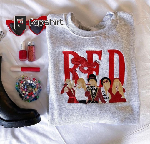 embroidered Red Deluxe Edition Track List Comfort Colors Tee, Red Deluxe Album Tee, Taylors Version, All Too Well