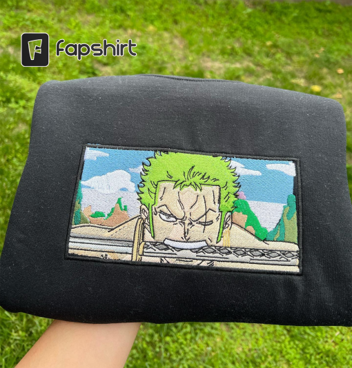 Zoro One Piece Inspired Anime Embroidered Shirts, Embroidered Sweater, Embroidered Hoodies, Best Anime Embroidered Shirts