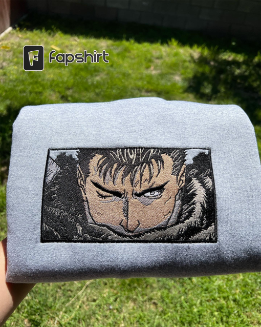 Embroidery Berserk T-shirt Sweatshirt Hoodie, Guts, Pale Rage, Anime Embroidered Sweatshirt, Anime Shirt | Hoodie | Sweatshirt