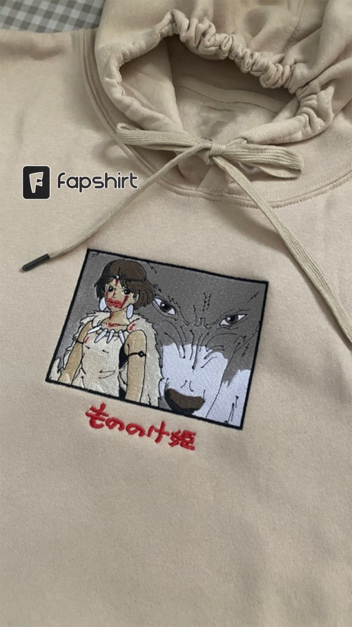 Embroidered Princess Mononoke T-Shirt, Ghibli Shirt, Studio Ghibli T-Shirt, sweatshirt