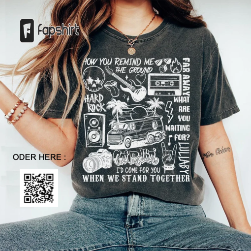 Nickelback Doodle Art Shirt, Vintage Nickelback Merch Lyric Album Tattoo Design Art Retro Tour Get Rollin Concert 2023 DA0106DT