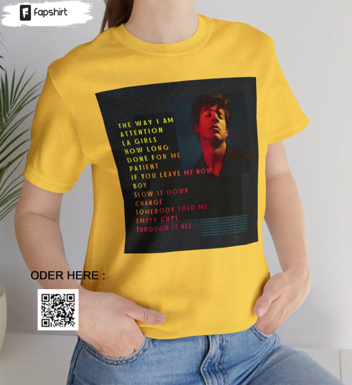 Charlie Puth Concert Album Cover Shirt