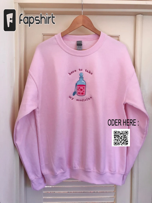 Harry Styles “medicine” inspired pink embroidered crewneck