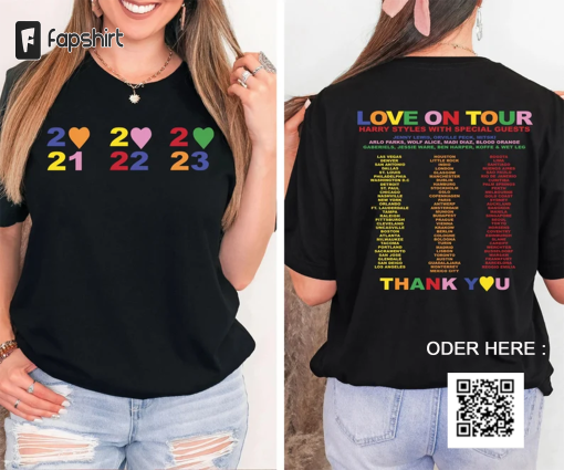 Love On Tour 2 Sided Shirt, Harry Styles Tour Shirt, World Tour 2023 Clothing, Harry Styles Concert Tee, Aesthetic Harry Tour Gift.