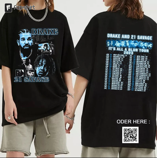 Drake 21 Savage Tour Rescheduled Shirt, Drake It’s All A Blur Tour 2023 Shirt, 21 Savage Rapper Shirt, Her loss Tee, Drake 21 Savage Tour