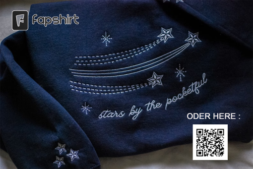 Stars by the Pocketful | Embroidered Sweatshirt | Taylor Swift, Merch, Midnights, Swiftie, Lyrics, Snow on the Beach