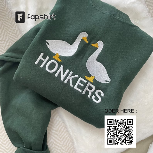 Honkers Embroidered Sweatshirt- Y2K Style Embroidered Crewneck| unisex Sweatshirt- funny clothing- gifts -silly goose – university crewneck