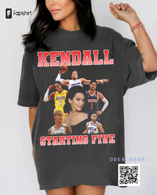 90s Vintage Kendall Starting Five Shirt Loahaddian Kendall Jenner Team Shirt, Kendall Starting Five Tee Long Sleeve, Gift for Fans