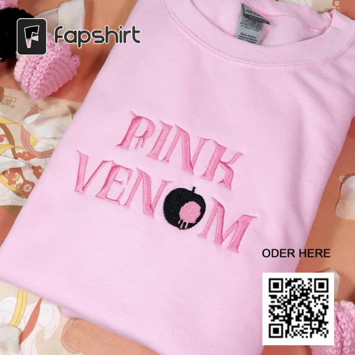 Vintage Embroidered Sweatshirt Pink Venom Blackpink Kpop Gift For Fan