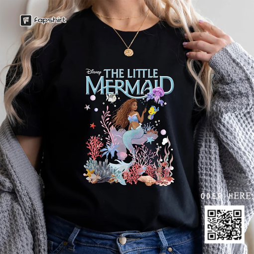 The Little Mermaid T-Shirt, The Little Mermaid Black Tee, Black Girl Magic T-Shirt, Ariel Princess Tee, Disney Kids T-Shirt