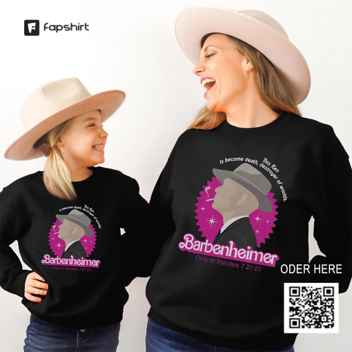 Barbenheimer Sweatshirt, Barbie x Oppenheimer Hoodie, Funny Sweatshirt, Barbie Moive Inspired Sweatshirt, Oppenheimer Movie Inspired Shirt