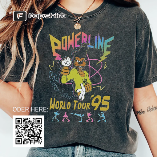 Disney A Goofy Movie T-Shirt, A Goofy Movie Powerline Stand Out Tour Disney, Powerline Fanclub Tee, Goofy Powerline World Tour.