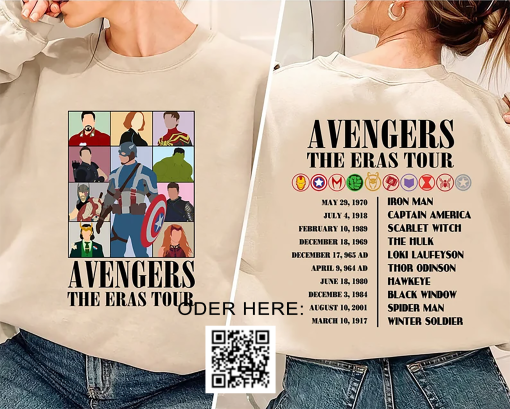 Avengers The Eras Tour Sweatshirt, Avenger Assemble Shirt, Marvel Fan Gift, The Eras Tour 2023 Hoodie, MCU, Spiderman, Thor Loki Hulk Shirt