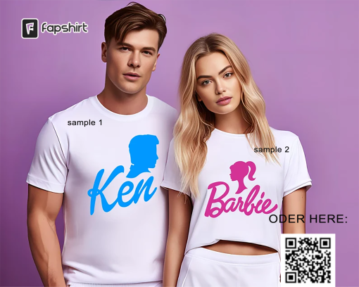 Barbie And Ken Couple T-Shirt, Couple T-Shirts, Barbie T-Shirt, Barbie Couple T-shirt, Barbie and Ken, Custom Couple T-Shirt