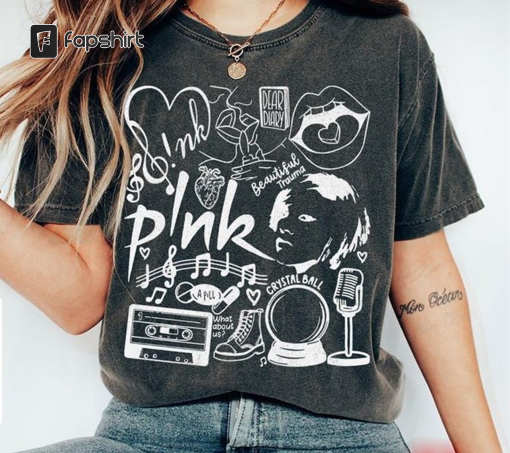 P!Nk Pink Singer Summer Carnival 2023 Tour Shirt Doodle Art Trustfall Merch Album Lyrics Sweatshirt Classic