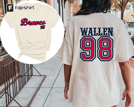 Wallen 98 Shirt, Back and Front Print, Western Shirt, 98 Braves Shirt, Cowboy Shirt, Westerns gift