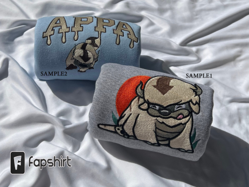 Yip Yip Ap.pa Embroidered sweatshirt, App.a Avatar Embroidered sweatshirt, Bison custom sweatshirt, Anime Sweatshirt, Hoodie Sweatshirt