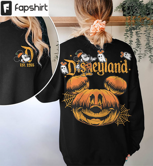 Retro Disneyland Halloween Shirt, Mickey Halloween Unisex Hoodie Long Sleeve