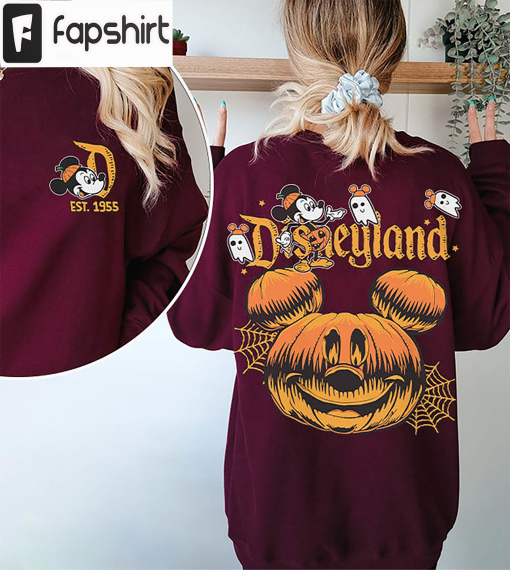 Retro Disneyland Halloween Shirt, Mickey Halloween Unisex Hoodie Long Sleeve