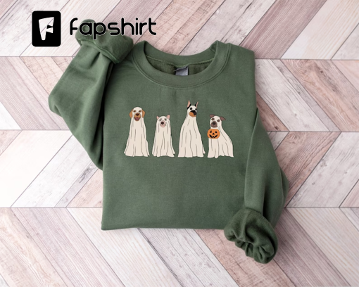 Halloween Sweatshirt,Halloween Sweater,Ghost Sweatshirt,Halloween Dog Sweatshirt,Ghost Dog Shirt