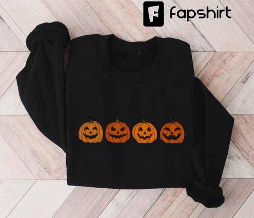 Pumpkin Sweatshirt, Pumpkin Sweater, Jack-o-Lantern Sweatshirt, Halloween Crewneck Sweatshirt, Halloween Sweater, Spooky Season, Fall Shirts