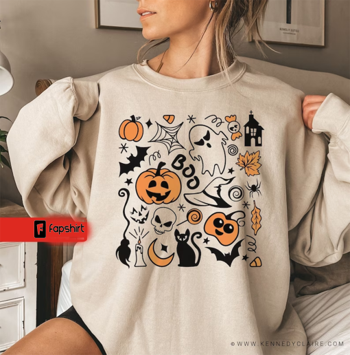 Vintage Halloween Sweatshirt, Halloween Sweater, Halloween Shirts for Women, Halloween Crewneck