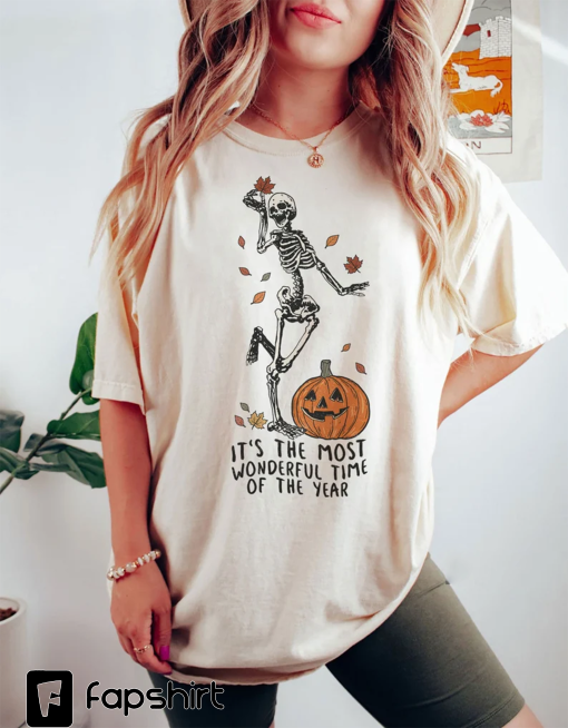 Comfort Colors® its the most wondrful time, Halloween Shirt, Witch TShirt, Gift For Halloween, iprintasty halloween, Skeleton Fall Halloween